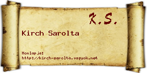 Kirch Sarolta névjegykártya